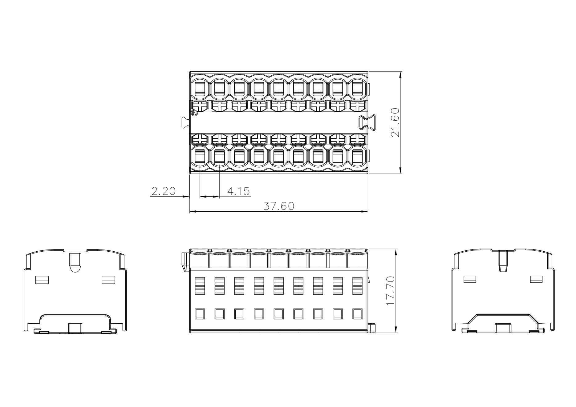 Bloc de distribution d'alimentation enfichable directement TPA1.5-18-GY